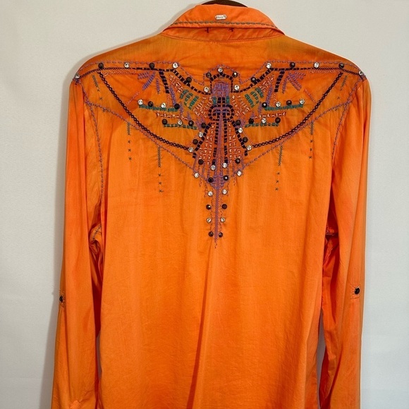 Destined To ROAR Button Up Shirt Rhinestone Pearl Snap Button XL Western Cowgirl - Picture 16 of 16